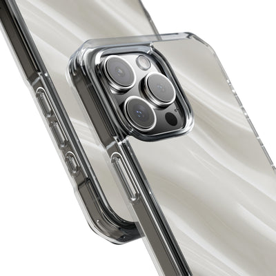 White Impact MagSafe Phone Case for iPhone - Polished Ivory Wave