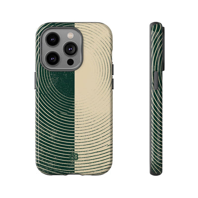 Green Tough Phone Case for iPhone - Evergreen Split Grain