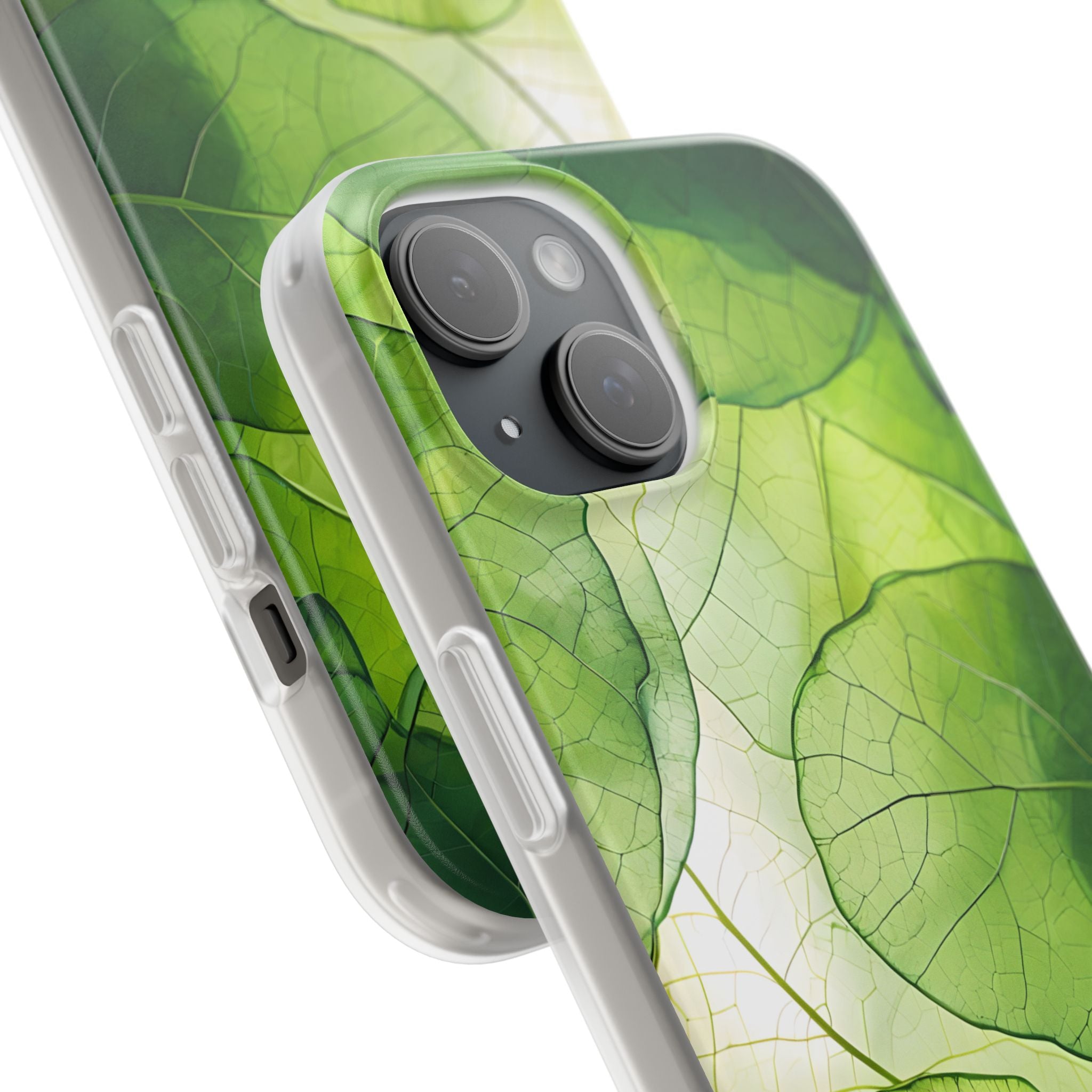 Emerald Leaf Veins · Soft Phone Case for iPhone