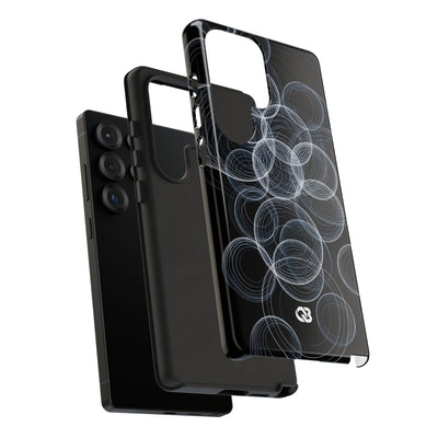 Black Tough Phone Case for Samsung - Frosted Ring Matrix