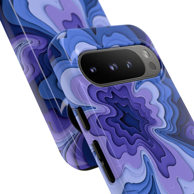 Periwinkle Strata Bloom · Tough Phone Case for Pixel ·  Purple