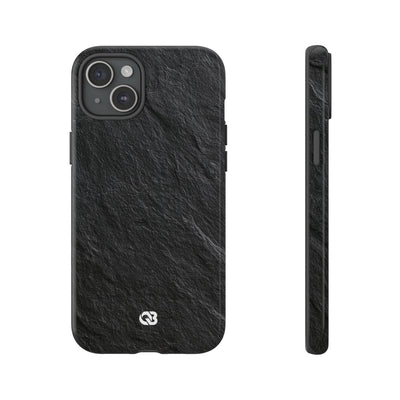Black Tough Phone Case for iPhone - Raw Obsidian Slate