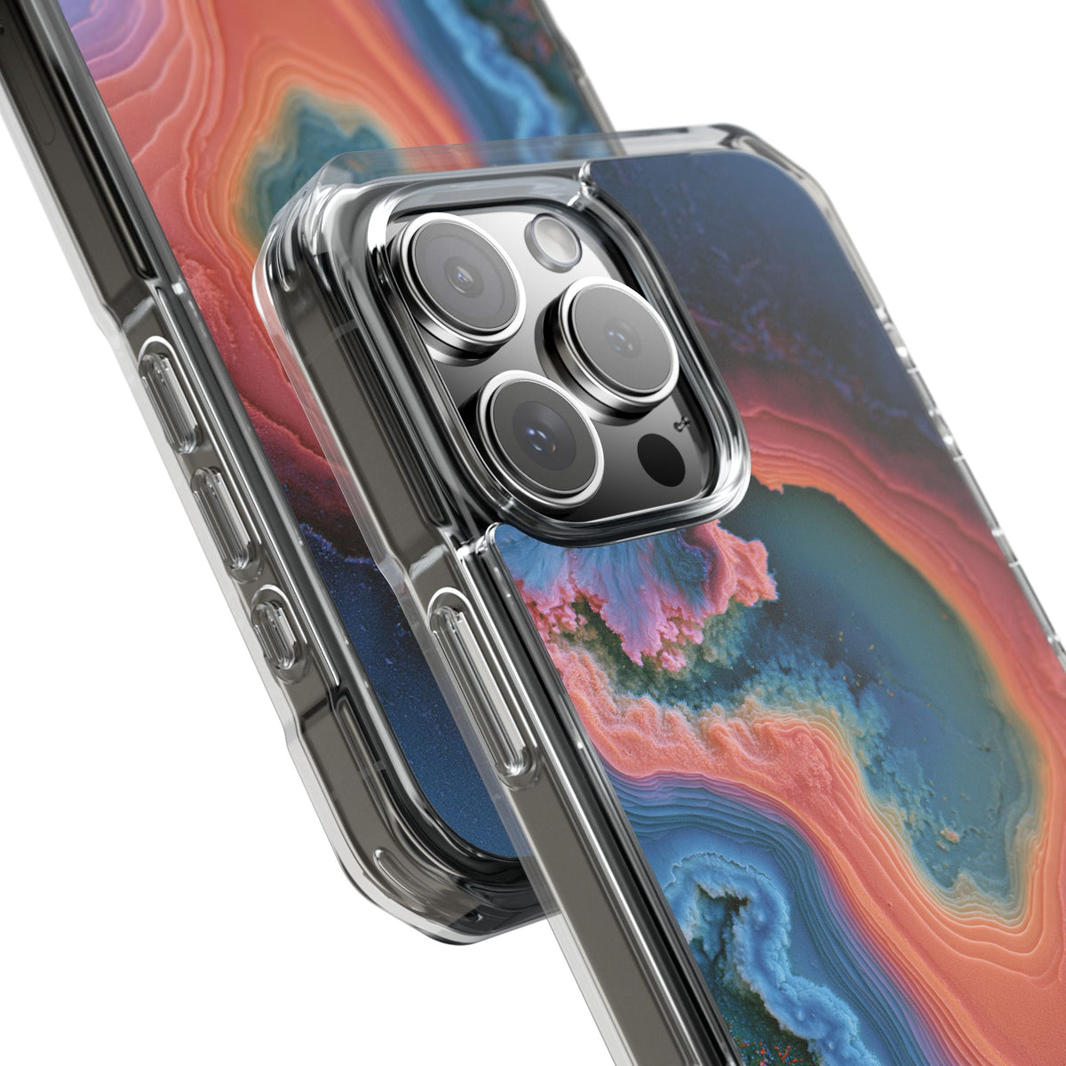 Luminous Resonance · Clear Impact Magnetic Phone Case for iPhone · Blue