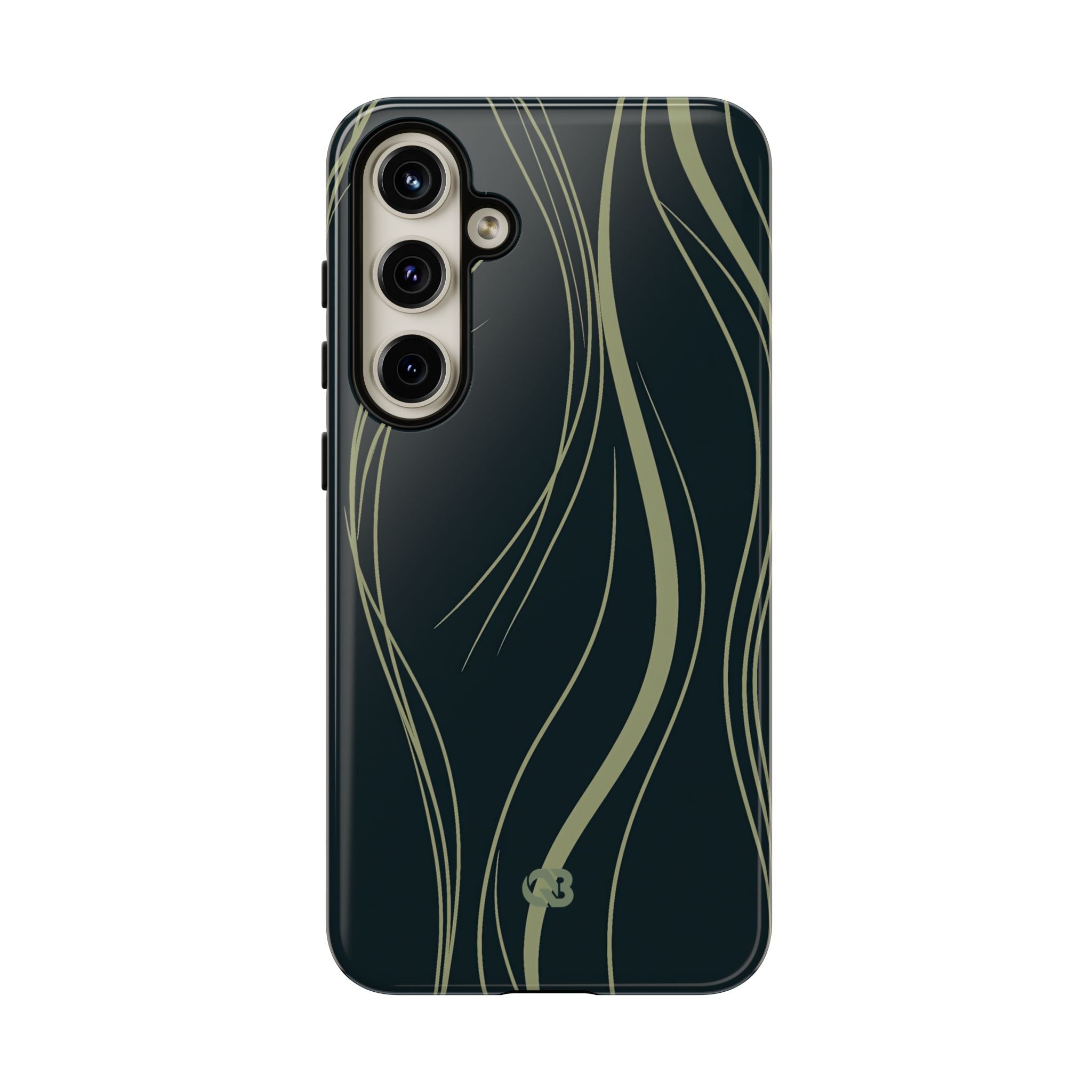 Green Tough Phone Case for Samsung - Obsidian Sage Flow