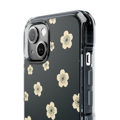 Teal Impact MagSafe Phone Case for iPhone - Obsidian Cream Petals