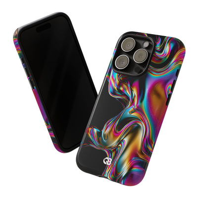 Purple Tough Phone Case for iPhone - Liquid Neon Chrome