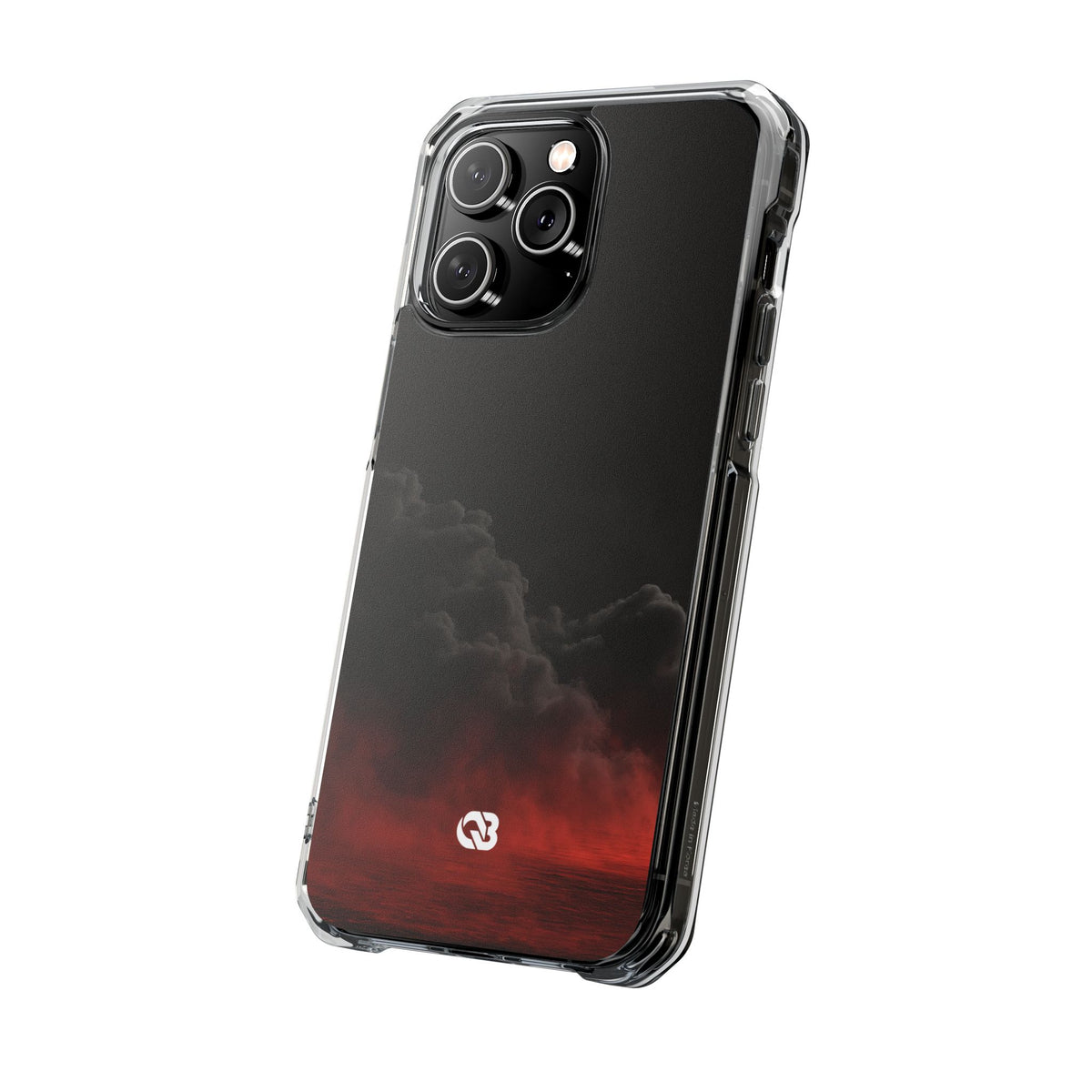 Crimson Fog Void · Clear Impact Magnetic Phone Case for iPhone ·  Black