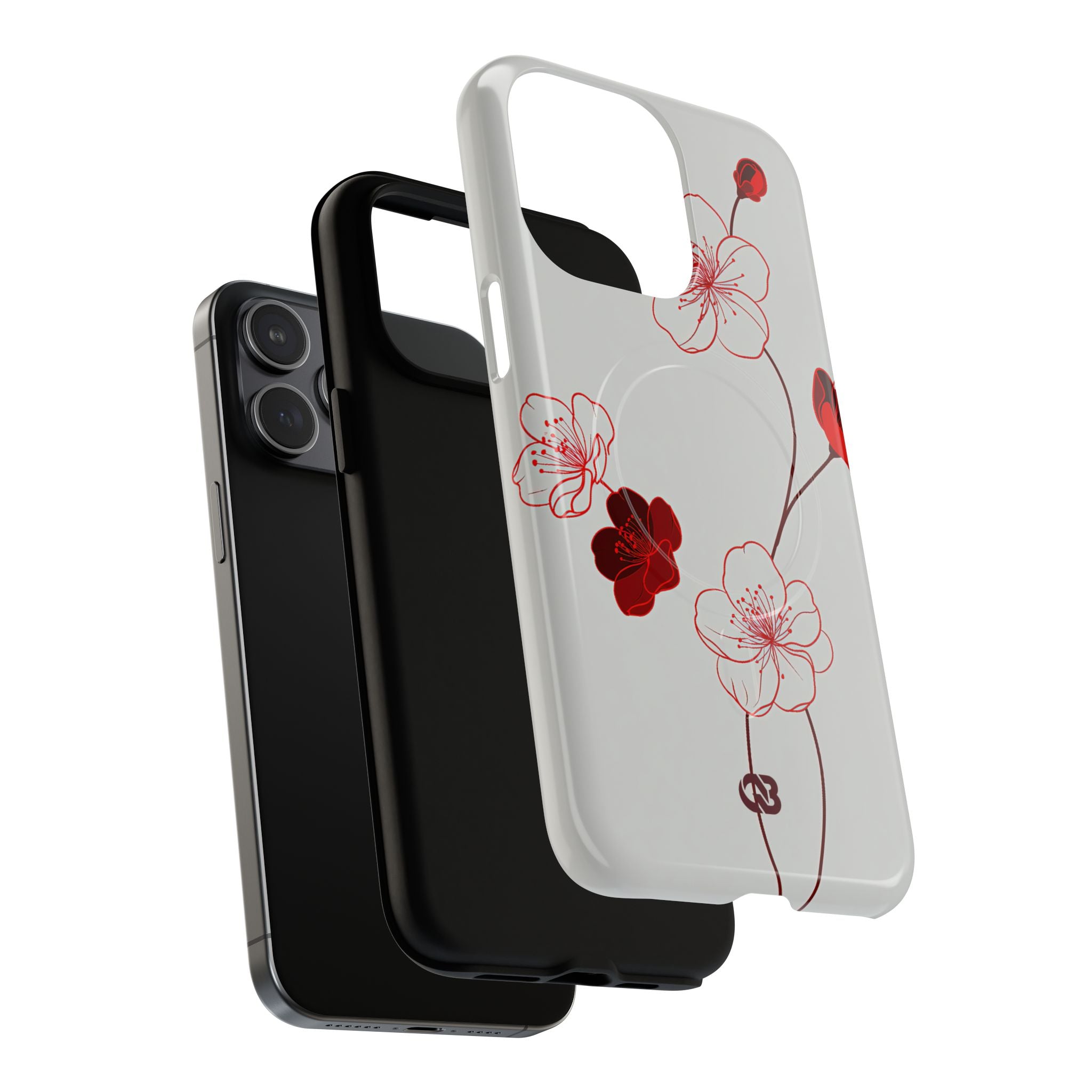 Red Tough 2.0 Magsafe Phone Case for iPhone - Kyoto Ember Bloom