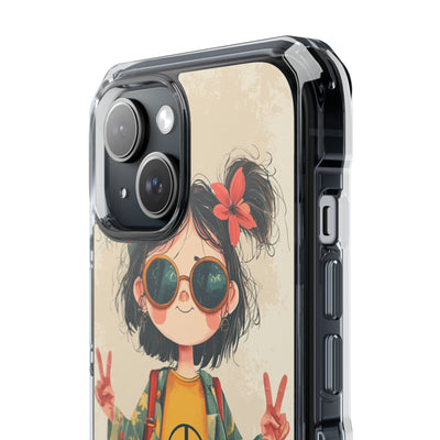 Retro Peace Girl · Impact Hoesje voor iPhone · Magsafe
