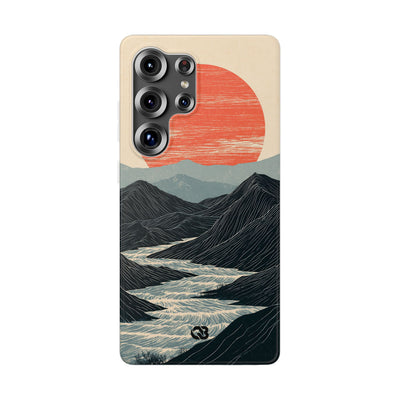 Beige Lite Phone Case for Samsung - Crimson Ridge Flow
