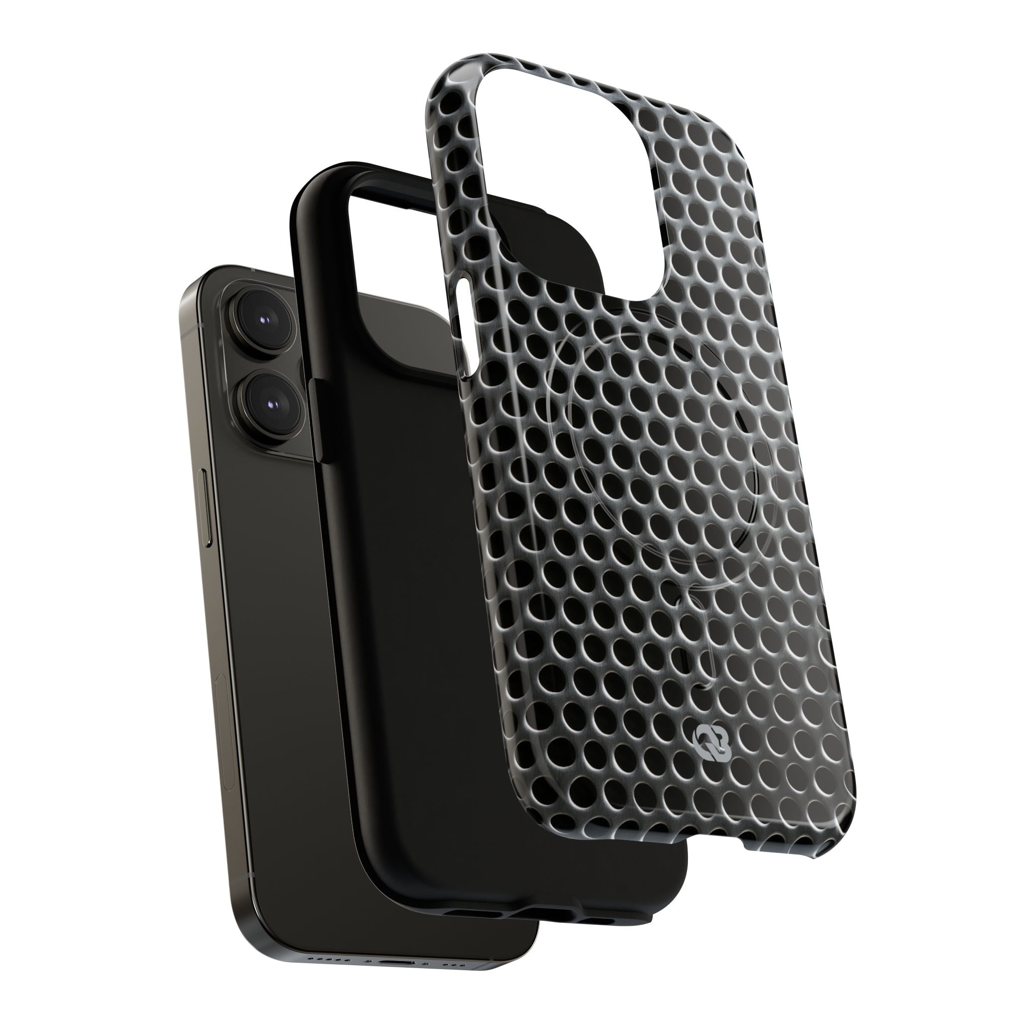 Silver Tough 2.0 Magsafe Phone Case for iPhone - Brutalist Steel Mesh