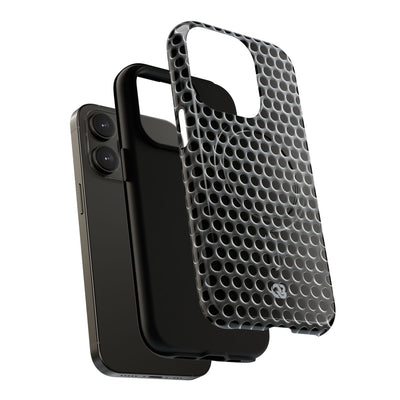 Silver Tough 2.0 Magsafe Phone Case for iPhone - Brutalist Steel Mesh