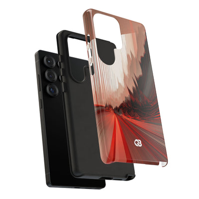 Red Tough Phone Case for Samsung - Crimson Pulse Horizon