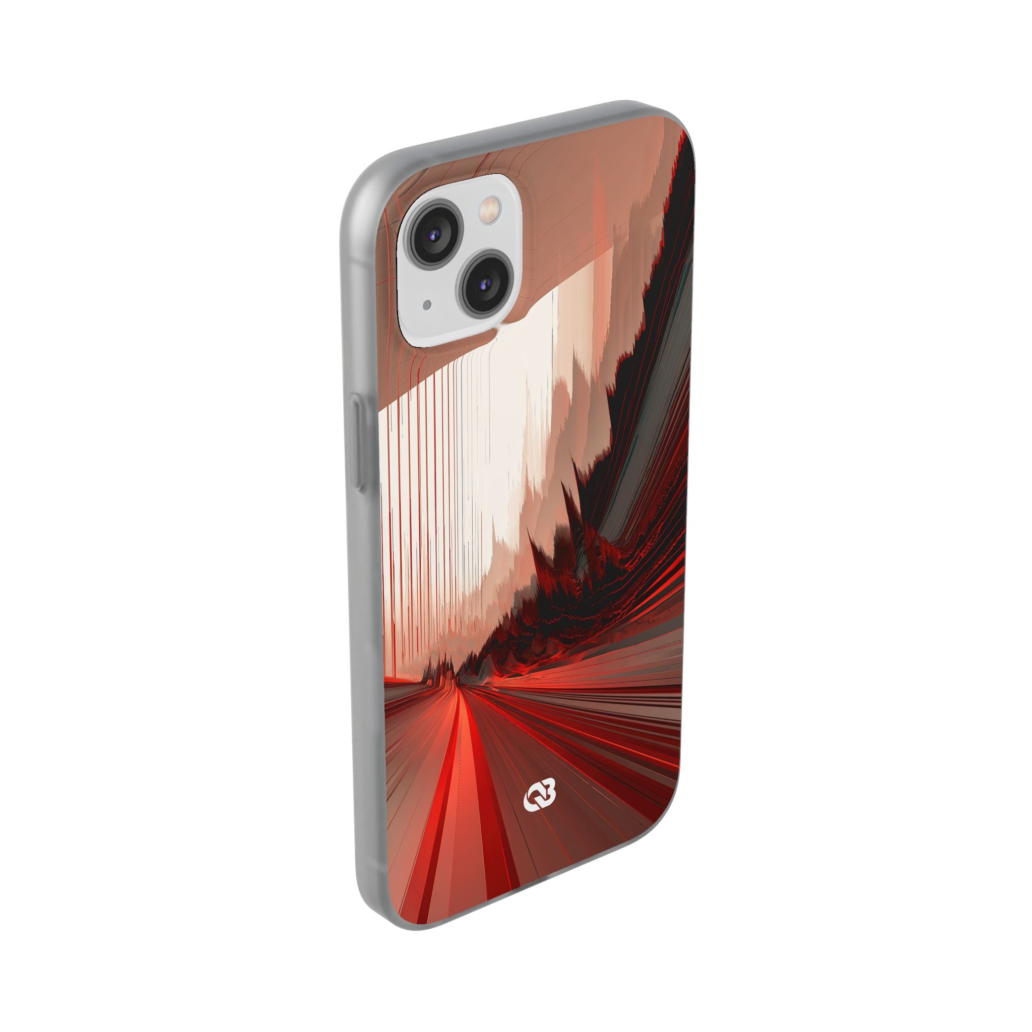 Red Lite Phone Case for iPhone - Crimson Pulse Horizon