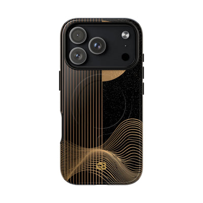 Gold Tough 2.0 Magsafe Phone Case for iPhone - Gilded Obsidian Dunes