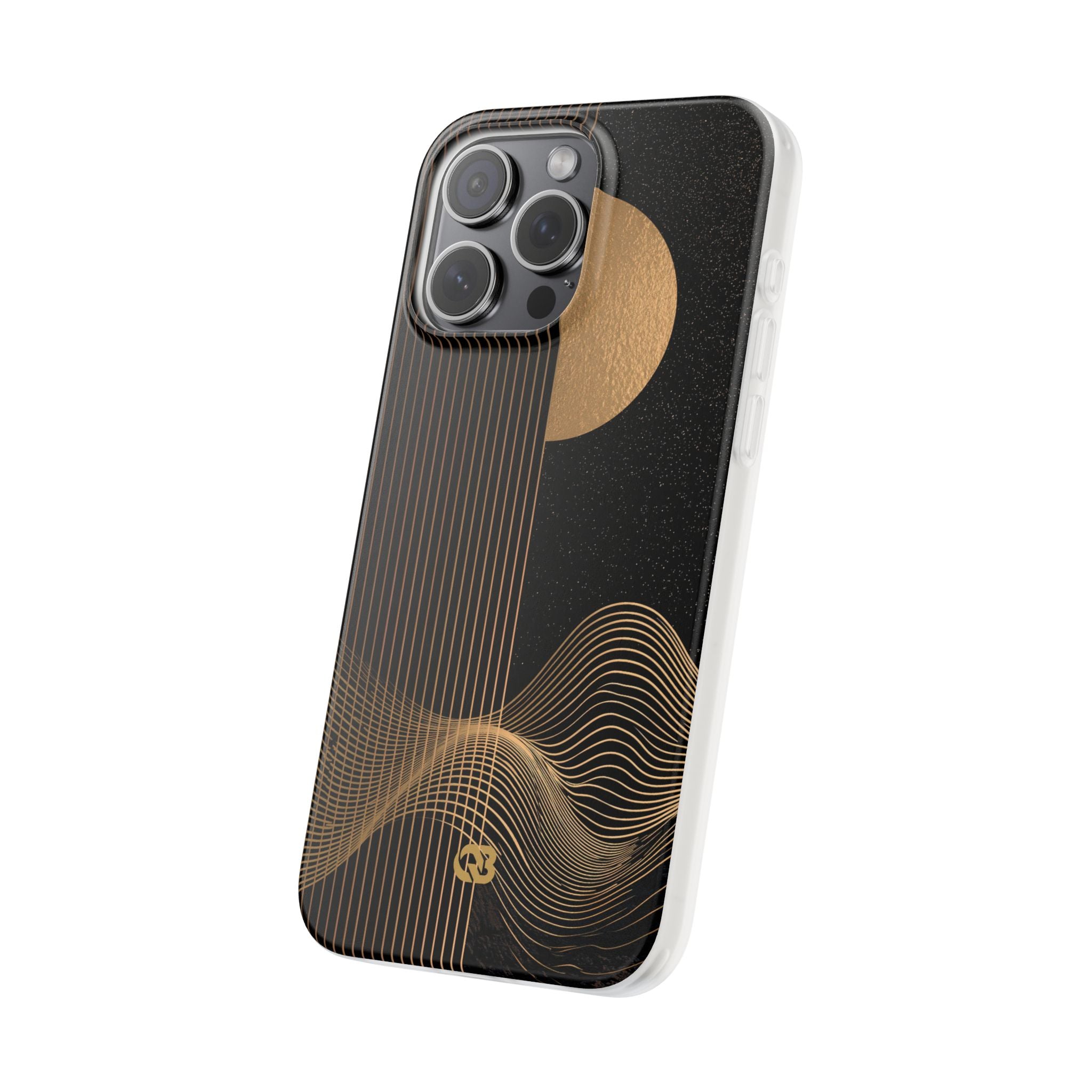 Gold Lite Phone Case for iPhone - Gilded Obsidian Dunes