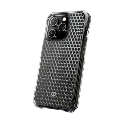 Silver Impact MagSafe Phone Case for iPhone - Brutalist Steel Mesh