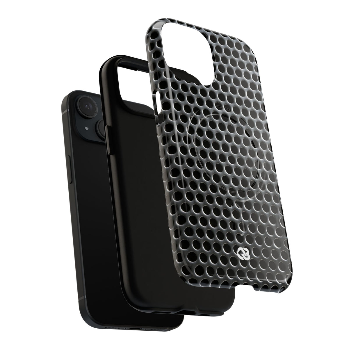 Brushed Perforated Steel · Tough 2.0 Magnetic Phone Case for iPhone · Silver