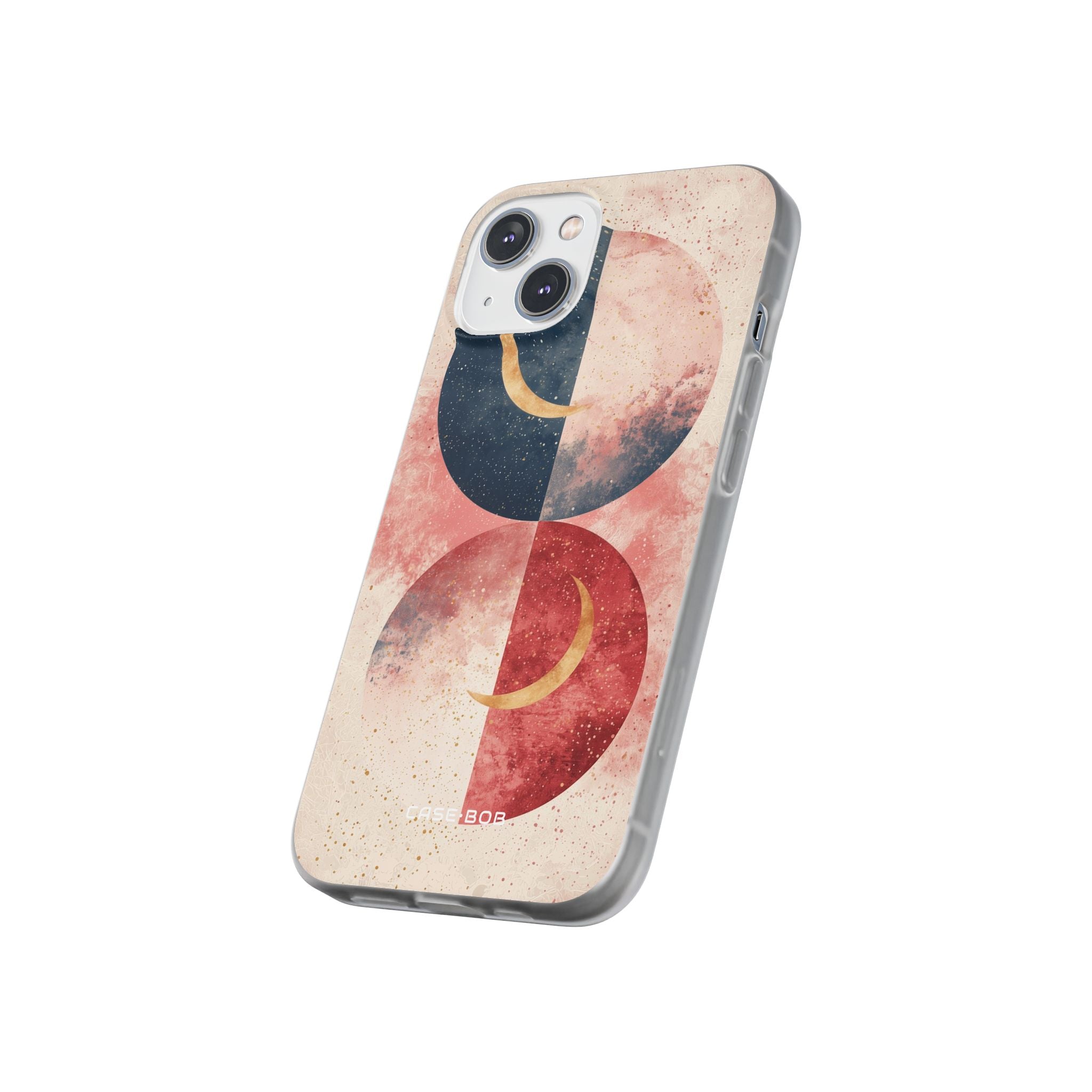 Golden Crescent Circles iPhone 14 Case - Soft