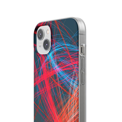 Neon Fiber Stream · Lite Phone Case for iPhone ·  Red