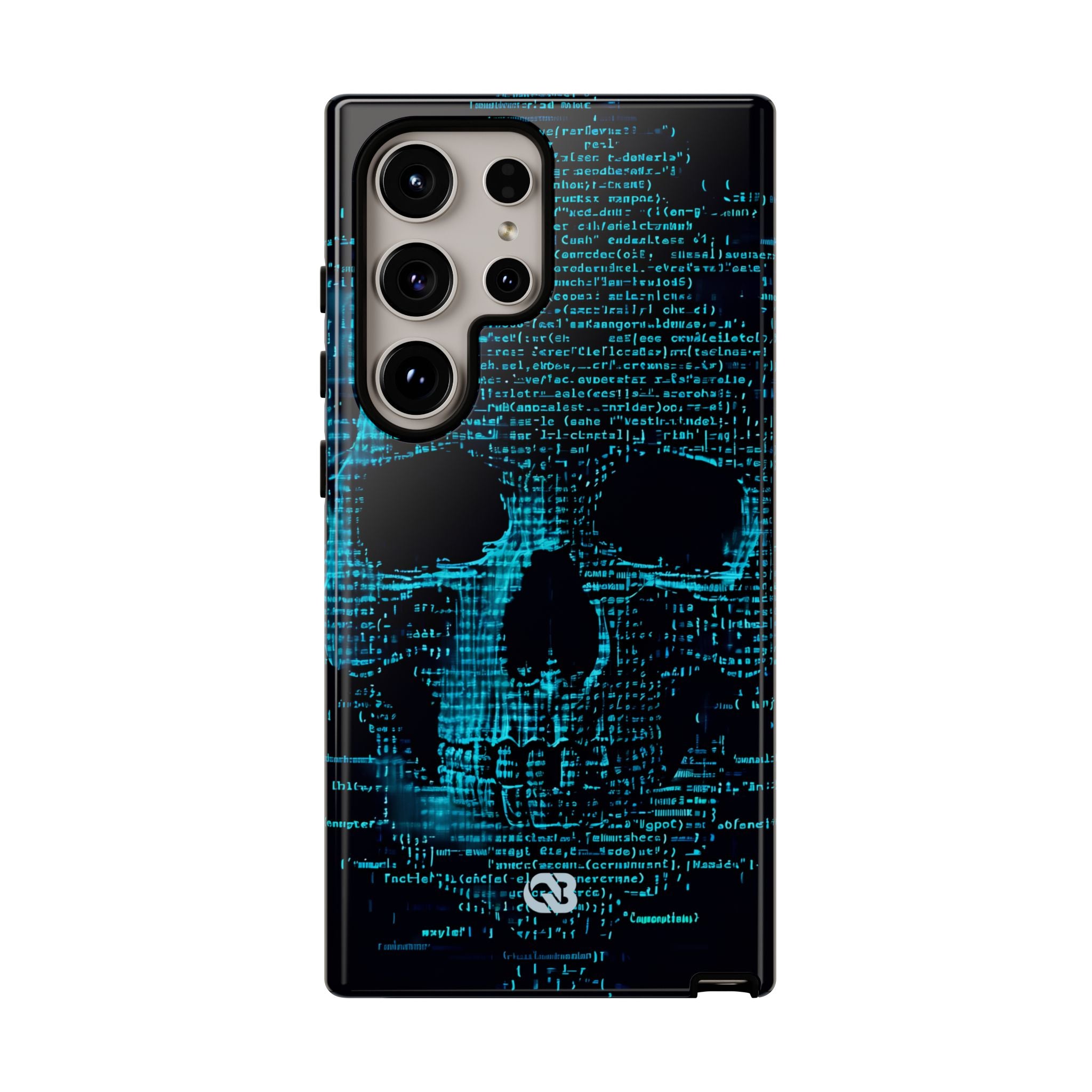 Cyan Glitch Skull · Tough Phone Case for Samsung