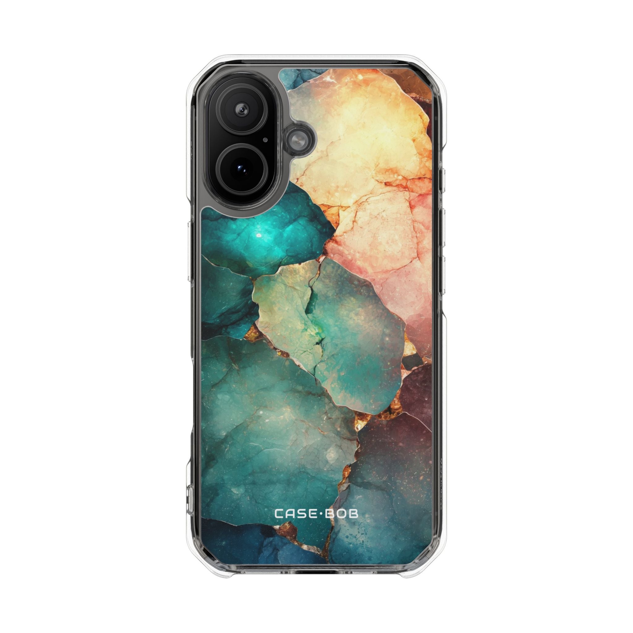 Teal Geode Glow iPhone 17 - Impact suojakotelo