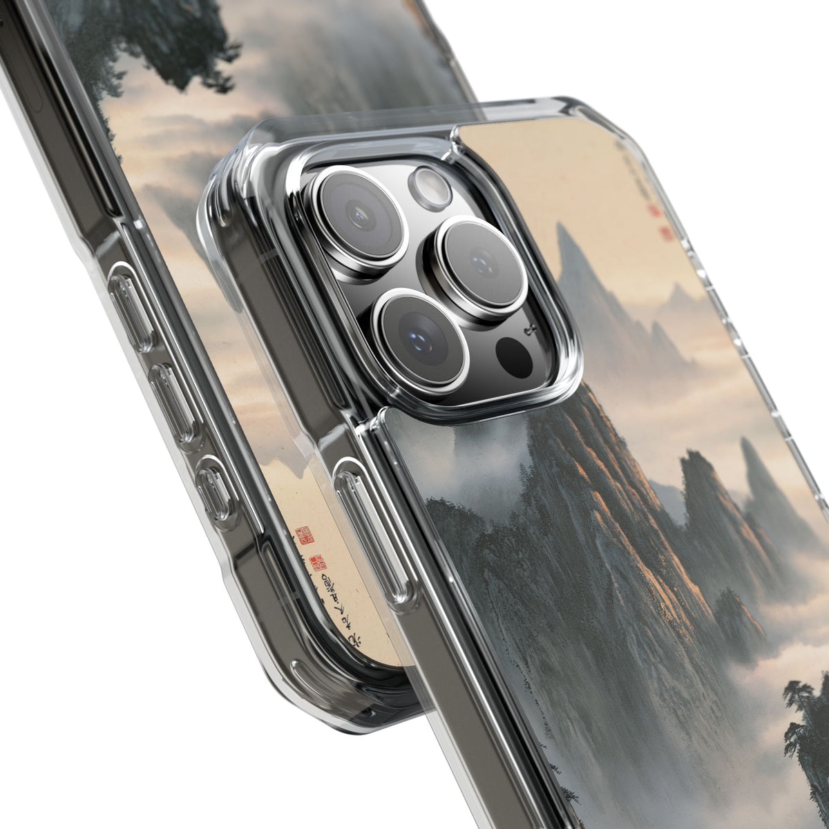 Sacred Mountain Mist · Clear Impact Magnetic Phone Case for iPhone · Beige