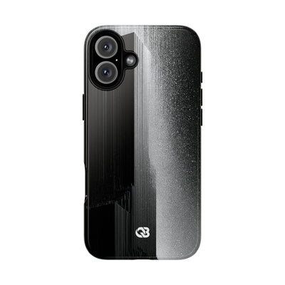 Black Tough Phone Case for iPhone - Brutalist Pixel Monolith