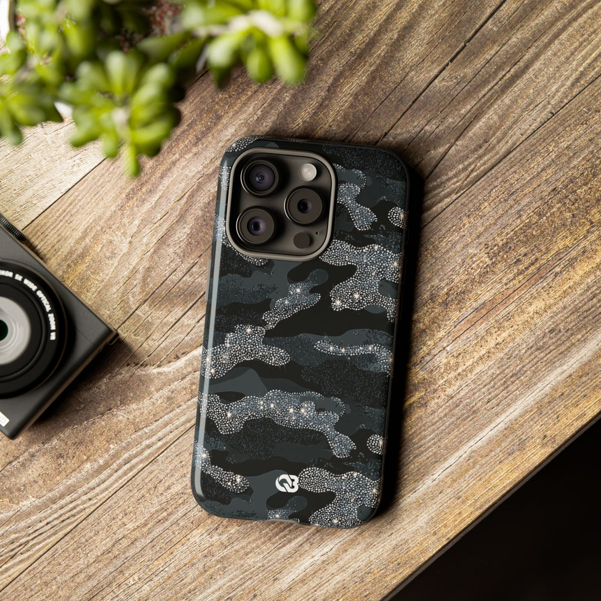 Glitter Shadow Camo · Tough Phone Case for iPhone · Black
