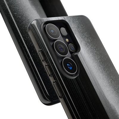 Black Tough Phone Case for Samsung - Brutalist Pixel Monolith