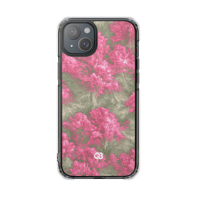 Digital Blossom · Clear Impact Magnetic Phone Case for iPhone · Pink