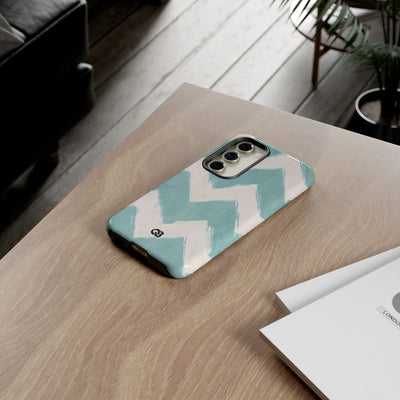 Teal Painted Chevron · Tough Phone Case for Samsung