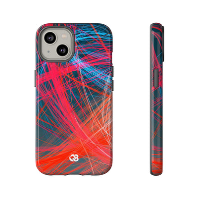 Neon Fiber Stream · Tough Phone Case for iPhone · Red