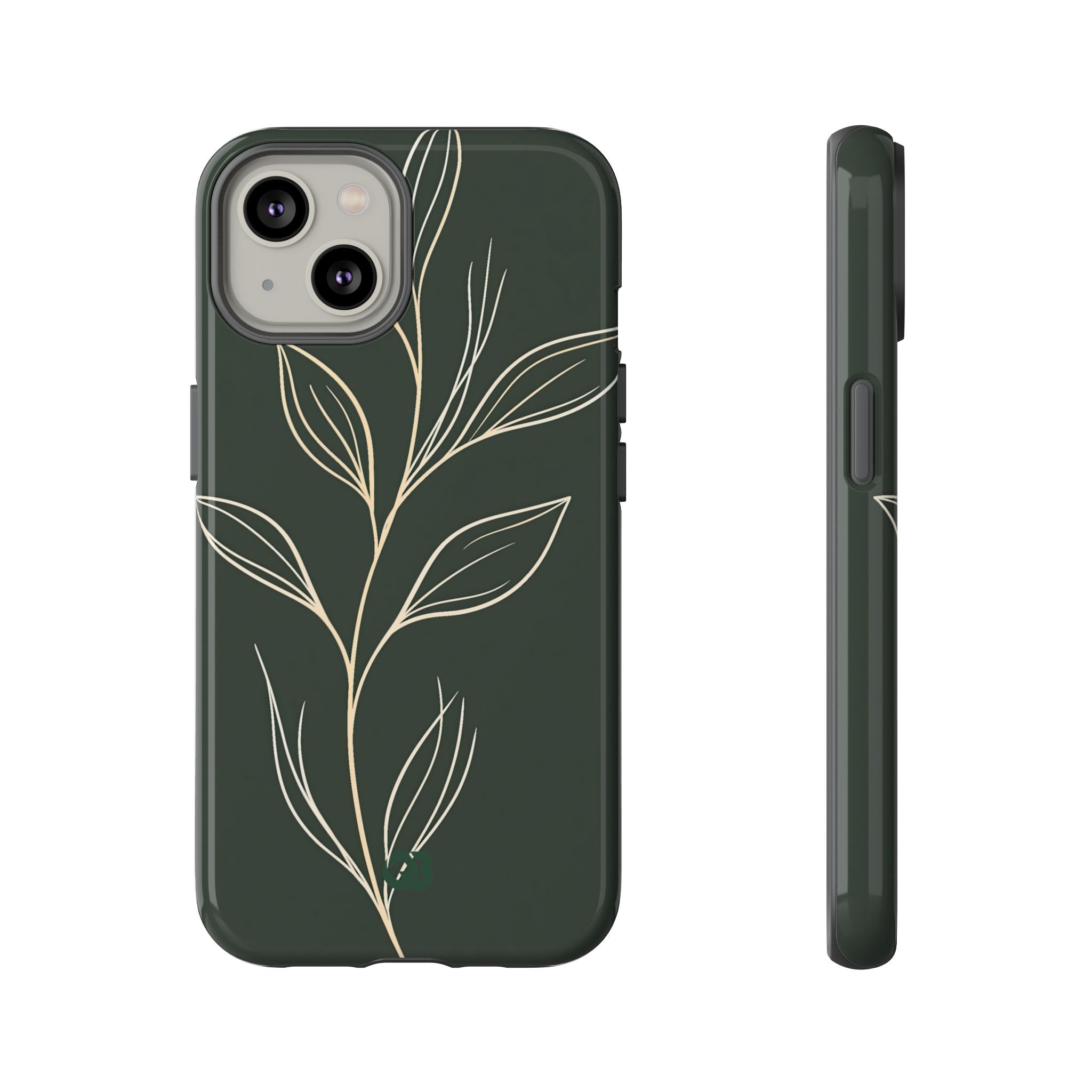 Green Tough Phone Case for iPhone - Deep Moss Willow