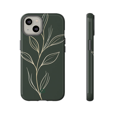 Green Tough Phone Case for iPhone - Deep Moss Willow