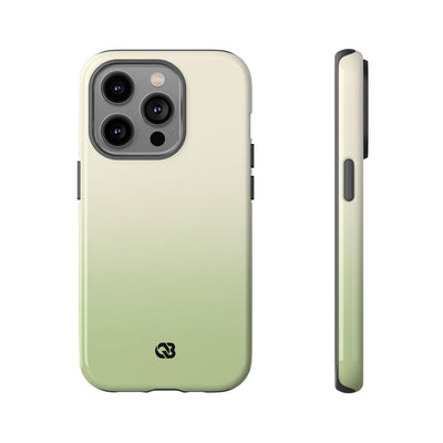 Green Tough Phone Case for iPhone - Bone Sage Fade