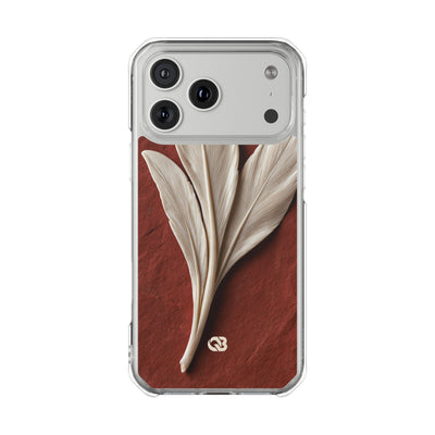 Carved Ivory Plume · Clear Impact Magnetic Phone Case for iPhone · Red