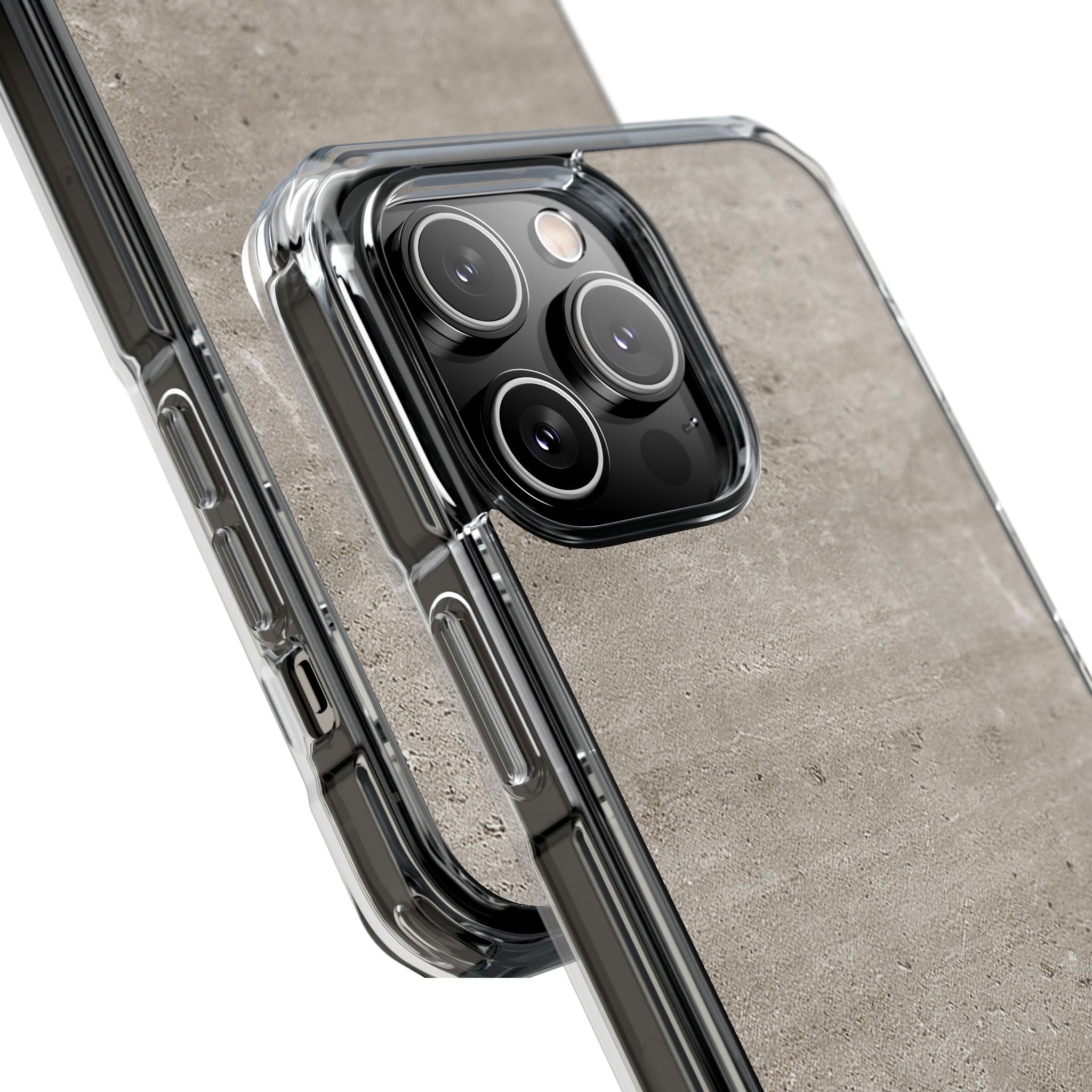 Grey Impact MagSafe Phone Case for iPhone - Brutalist Stone Grit