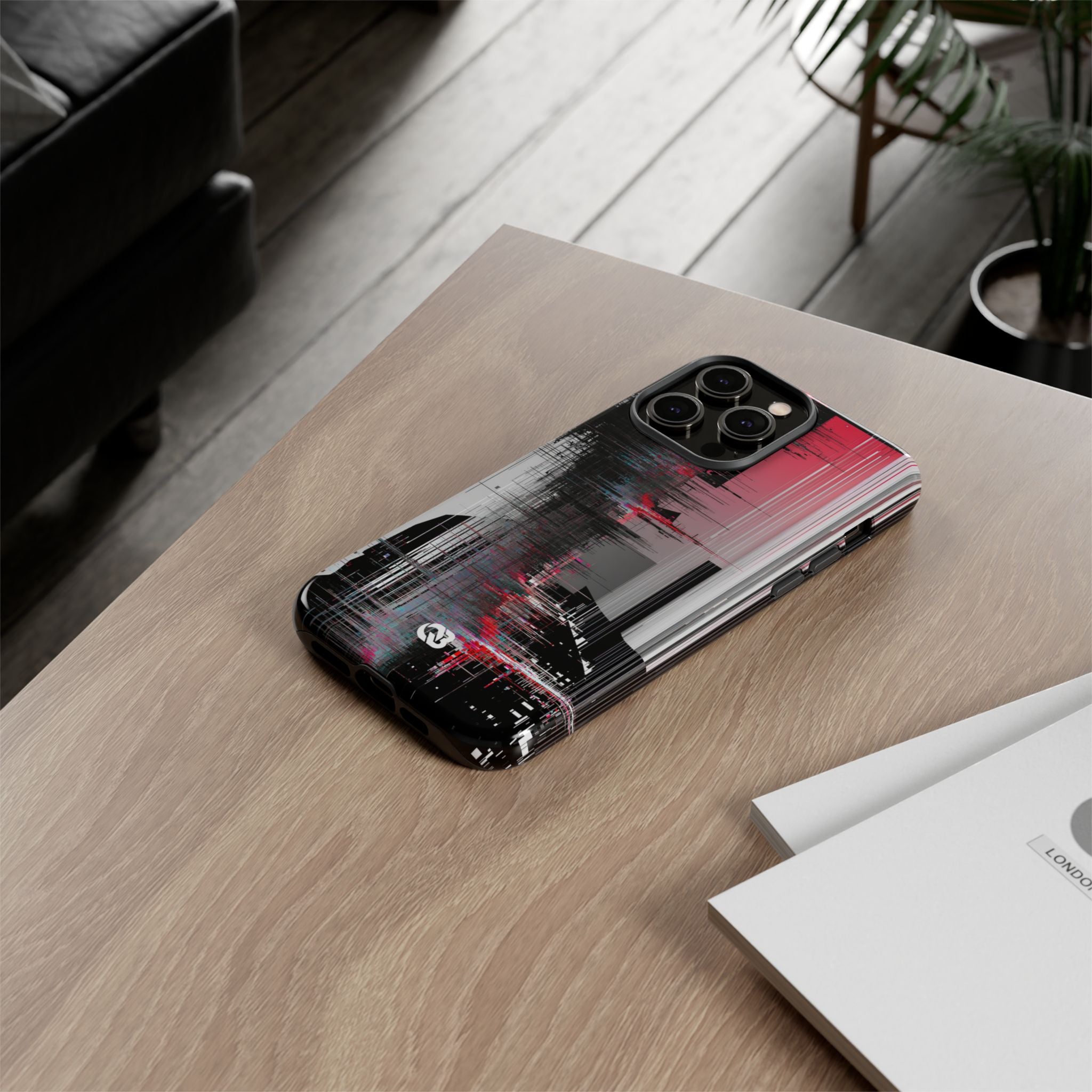 Black Tough Phone Case for iPhone - Crimson Data Leak