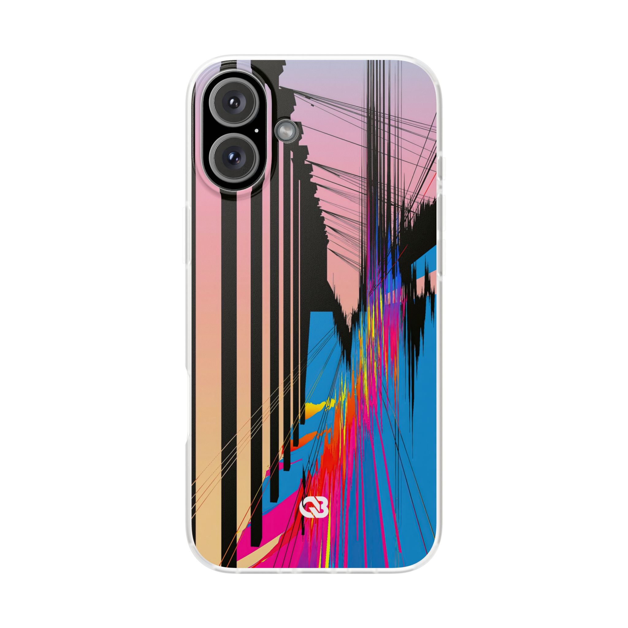 Blue Lite Phone Case for iPhone - Fractured Data Skyline