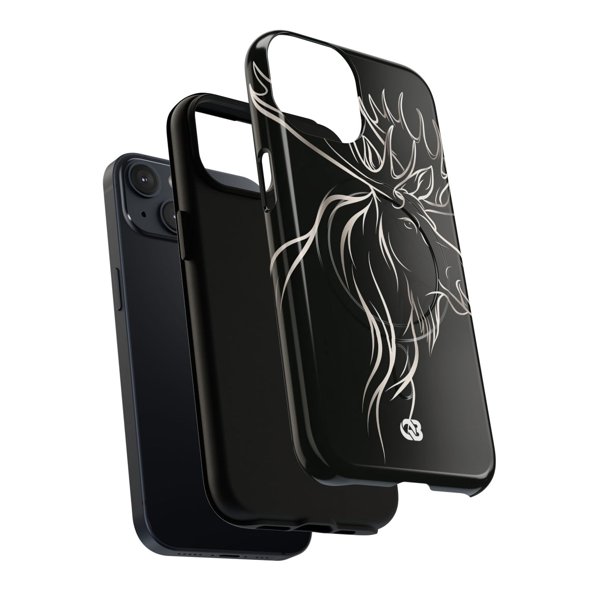 Nordic Moose Contour · Tough 2.0 Magnetic Phone Case for iPhone · Black