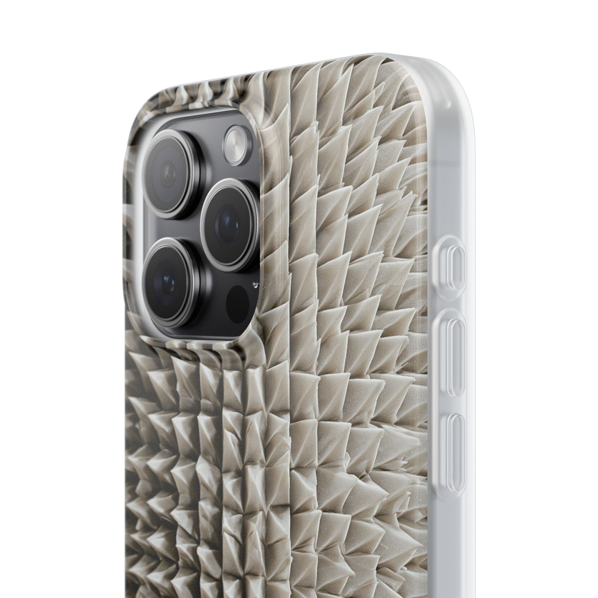 Beige Lite Phone Case for iPhone - Bone Spiked Grid