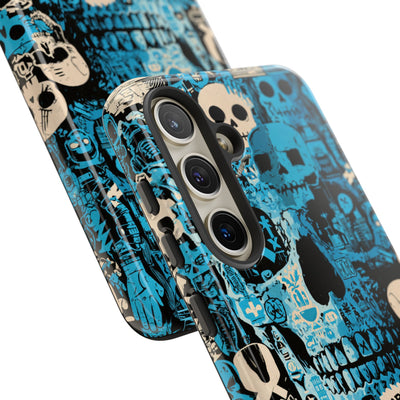 Electric Skull Graffiti · Tough Phone Case for Samsung · Blue
