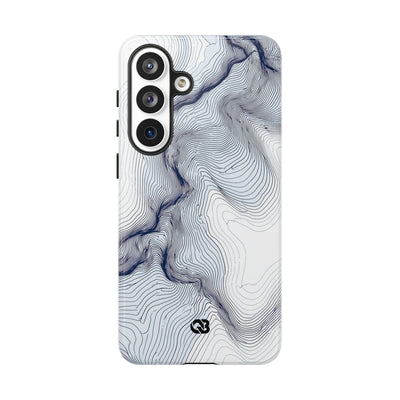 White Tough Phone Case for Samsung - Nordic Ridge Topo