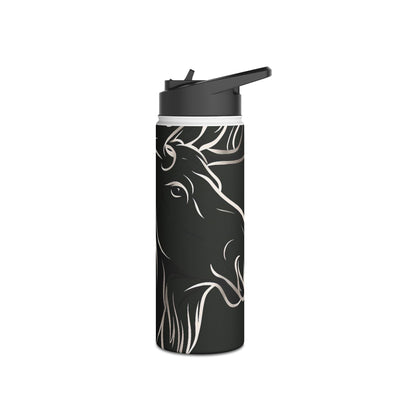 Nordic Moose Contour · Insulated Water Bottle · Black