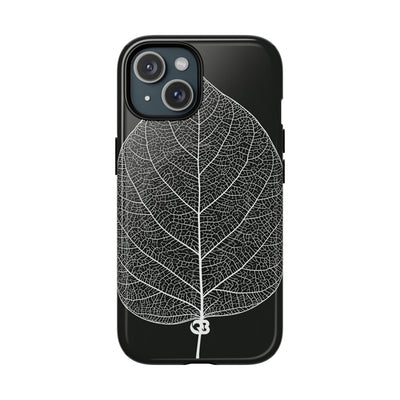 Black Tough 2.0 Magsafe Phone Case for iPhone - Bleached Leaf Lattice
