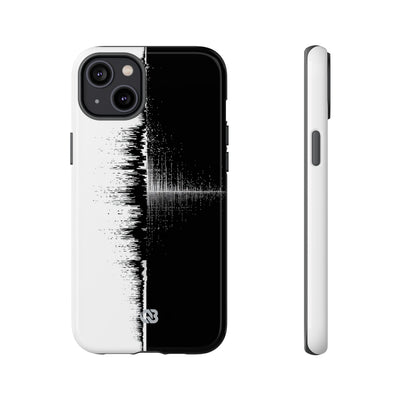 Black Tough Phone Case for iPhone - Static Signal Split