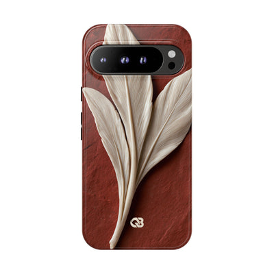 Carved Ivory Plume · Tough Phone Case for Pixel ·  Red