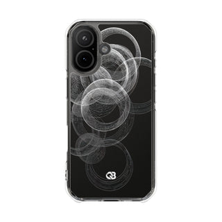 Black Impact MagSafe Phone Case for iPhone - Kinetic Wireframe Orbit