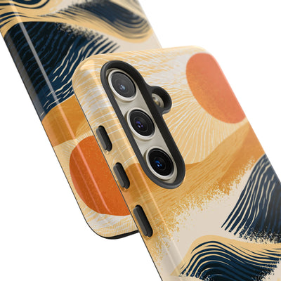 Blue Tough Phone Case for Samsung - Kyoto Cresting Tide